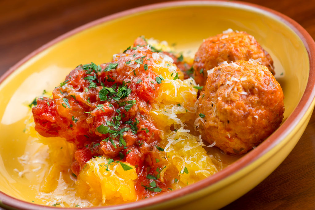 Spaghetti Squash with Turkey Meatballs