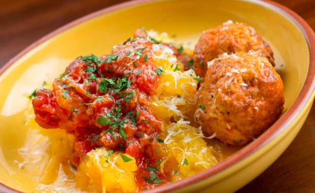 Spaghetti Squash with Turkey Meatballs