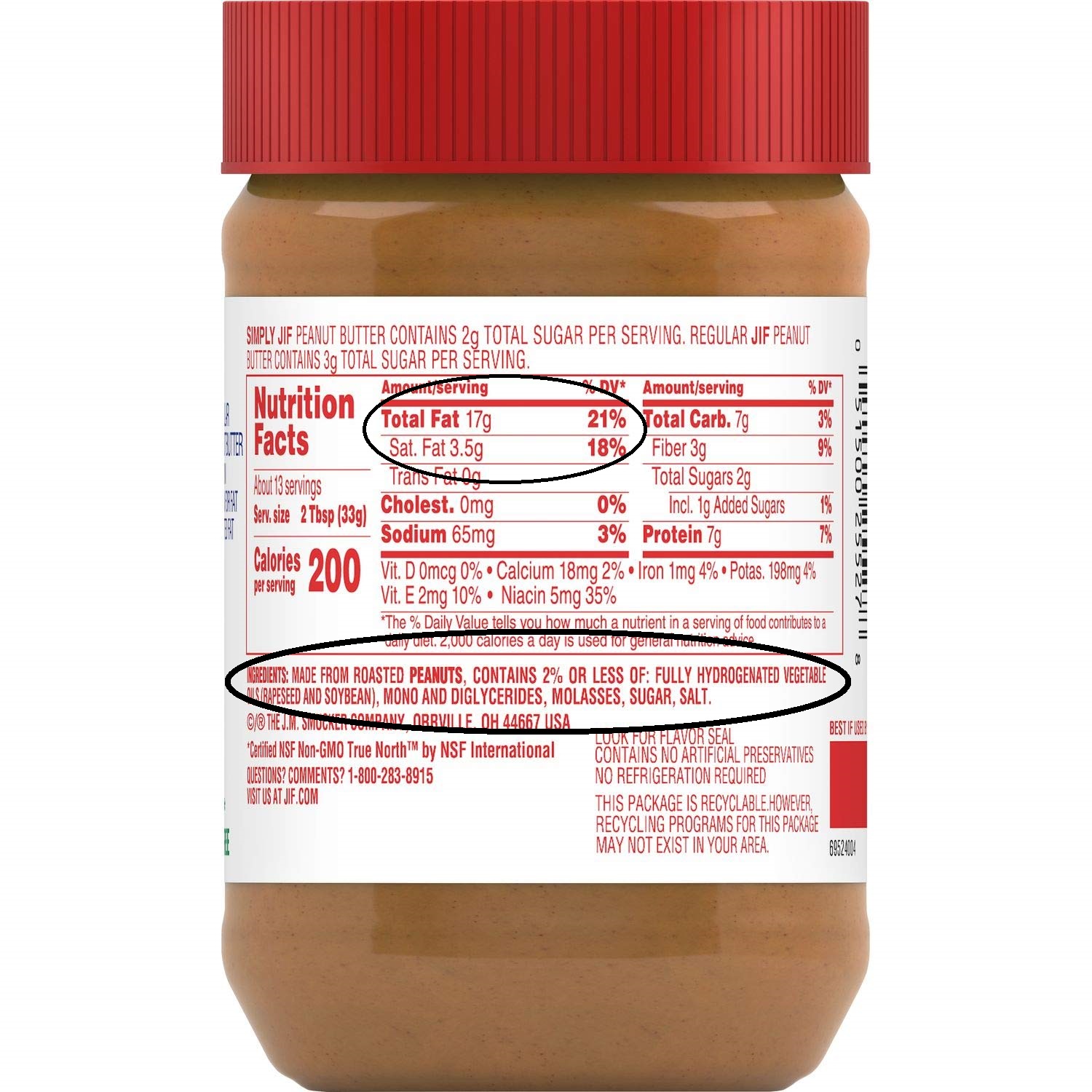 peanut butter label